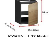 One door, height 64 cm, vanity unit - KYRYA L27 right