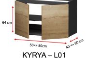 Zweitürig, Höhe 64 cm, Waschtischunterschrank - KYRYA L01