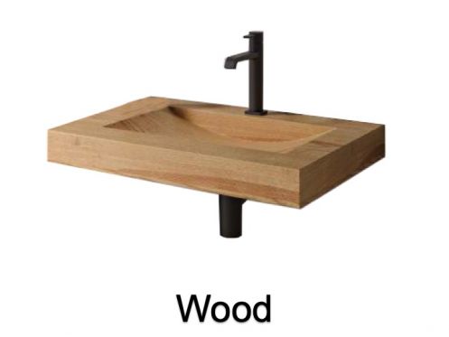 Vanity top, in wood, suspended or free-standing - WOOD