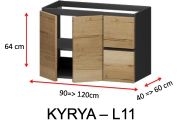 Two doors and two drawers, height 64 cm, for vanity unit - KYRYA L11