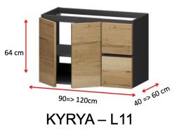 Two doors and two drawers, height 64 cm, for vanity unit - KYRYA L11