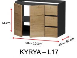 Two doors and three drawers, height 64 cm, for vanity unit - KYRYA L17