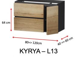 Two drawers and one door, height 64 cm, vanity unit - KYRYA L13