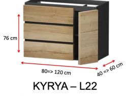 Three drawers and one door, height 76 cm, vanity unit - KYRYA L22