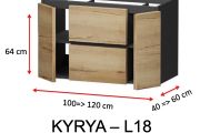 Two drawers and two doors, height 64 cm, vanity unit - KYRYA L18