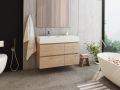 Furniture set 4 drawers 100 - 120 - 140 cm __plus__ left basin __plus__ mirror - VALENCIA 4T
