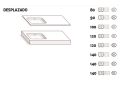 Furniture set 4 drawers 100 - 120 - 140 cm __plus__ left basin __plus__ mirror - VALENCIA 4T