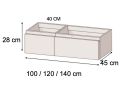 Vanity unit with 2 drawers 100 - 120 - 140 cm __plus__ countertop washbasin __plus__ mirror - VALENCIA REDONDO