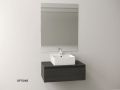 Vanity unit with 2 drawers 100 - 120 - 140 cm __plus__ countertop washbasin __plus__ mirror - VALENCIA REDONDO-2