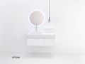 Vanity unit with 2 drawers 100 - 120 - 140 cm __plus__ countertop washbasin __plus__ mirror - VALENCIA REDONDO-2