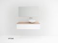Vanity unit with 2 drawers 100 - 120 - 140 cm __plus__ countertop washbasin __plus__ mirror - VALENCIA REDONDO-2