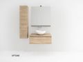Vanity unit with 2 drawers 100 - 120 - 140 cm __plus__ countertop washbasin __plus__ mirror - VALENCIA REDONDO-2