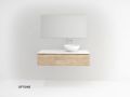 Vanity unit with 2 drawers 100 - 120 - 140 cm __plus__ countertop washbasin __plus__ mirror - VALENCIA REDONDO-2