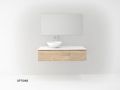 Vanity unit with 2 drawers 100 - 120 - 140 cm __plus__ countertop washbasin __plus__ mirror - VALENCIA REDONDO-2
