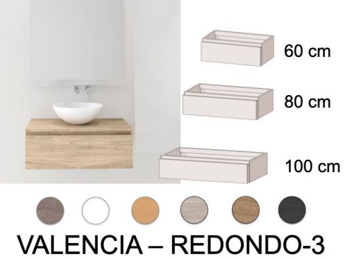 Vanity unit __plus__ washbasin __plus__ mirror - VALENCIA REDONDO-3