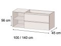 Furniture set 120 - 140 cm - 2 drawers __plus__ 2 niches __plus__ countertop washbasin __plus__ mirror - VALENCIA REDONDO 4