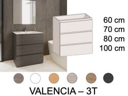 Vanity set with 3 drawers __plus__ washbasin __plus__ mirror - VALENCIA 3T