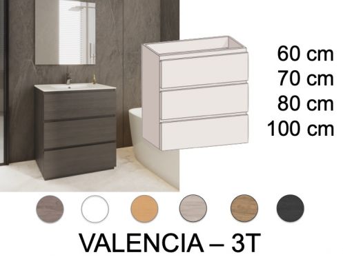 Vanity set with 3 drawers __plus__ washbasin __plus__ mirror - VALENCIA 3T