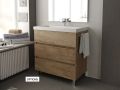 Vanity set with 3 drawers __plus__ washbasin __plus__ mirror - BARCELONE 3T