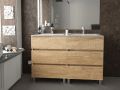 Furniture set 3 drawers __plus__ double sinks __plus__ mirror - BARCELONE 2V