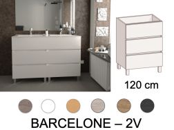 Furniture set 3 drawers __plus__ double sinks __plus__ mirror - BARCELONE 2V