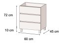 Furniture set 3 drawers __plus__ double sinks __plus__ mirror - BARCELONE 2V