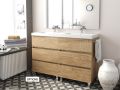 Furniture set 3 drawers __plus__ double sinks __plus__ mirror - BARCELONE 2V