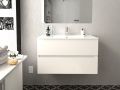 Vanity set with 2 drawers __plus__ washbasin __plus__ mirror - BARCELONE 3S
