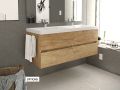 Furniture set 3 drawers __plus__ double sinks __plus__ mirror - BARCELONE 2VS