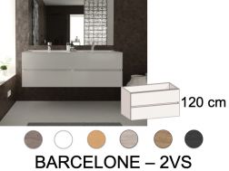 Furniture set 3 drawers __plus__ double sinks __plus__ mirror - BARCELONE 2VS