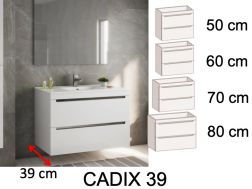 Vanity unit __plus__ washbasin __plus__ mirror - CADIX 39