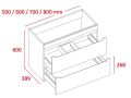 Vanity unit __plus__ washbasin __plus__ mirror - CADIX 39