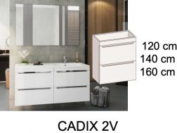 Vanity set __plus__ double washbasin __plus__ mirror - CADIX 2V