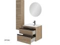 Vanity set with 2 drawers __plus__ washbasin __plus__ mirror - TARRAGONE 2T Black