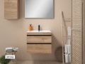 Vanity set with 2 drawers __plus__ washbasin __plus__ mirror - TARRAGONE 2T Black