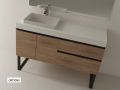 Vanity set with 2 drawers __plus__ washbasin __plus__ mirror - TARRAGONE 2T Black