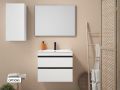 Vanity set with 2 drawers __plus__ washbasin __plus__ mirror - TARRAGONE 2T Black
