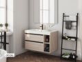 Vanity set with 2 drawers __plus__ washbasin __plus__ mirror - TARRAGONE 2T Black
