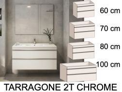 Vanity set with 2 drawers __plus__ washbasin __plus__ mirror - TARRAGONE 2T Chrome