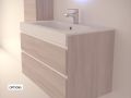 Vanity set with 2 drawers __plus__ washbasin __plus__ mirror - TARRAGONE 2T Chrome