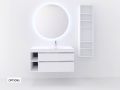 Vanity set with 2 drawers __plus__ washbasin __plus__ mirror - TARRAGONE 2T Chrome