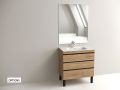 Vanity set with 3 drawers __plus__ washbasin __plus__ mirror - TARRAGONE 3T Black