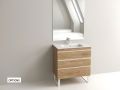 Vanity set with 3 drawers __plus__ washbasin __plus__ mirror - TARRAGONE 3T White