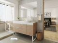 Vanity set with 3 drawers __plus__ washbasin __plus__ mirror - TARRAGONE 3T White