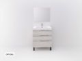 Vanity set with 3 drawers __plus__ washbasin __plus__ mirror - TARRAGONE 3T Chrome