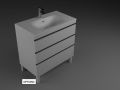Vanity set with 3 drawers __plus__ washbasin __plus__ mirror - TARRAGONE 3T Chrome