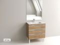 Vanity set with 3 drawers __plus__ washbasin __plus__ mirror - TARRAGONE 3T Chrome