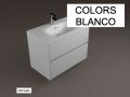 Vanity set with  60 cm - 2 drawers __plus__ washbasin __plus__ mirror - COLORS FORTY 2T