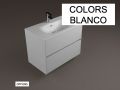 Vanity set with  80 cm - 2 drawers __plus__ washbasin __plus__ mirror - COLORS FORTY 2T