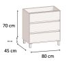 Vanity set with  80 cm - 3 drawers __plus__ washbasin __plus__ mirror - COLORS FORTY 3T